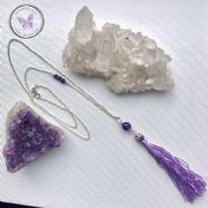 Amethyst Healing Silver Lilac Tassel Necklace
